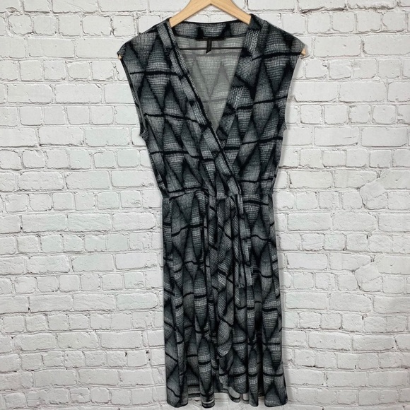 BCBG Max Azria Geo Pattern Faux Wrap Dress - Picture 1 of 3